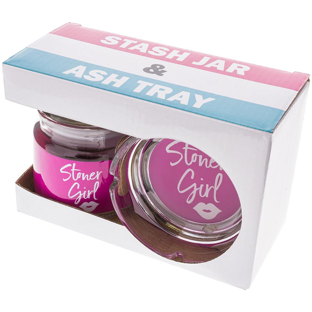 STONER GIRL ASHTRAY & STASH JAR SET