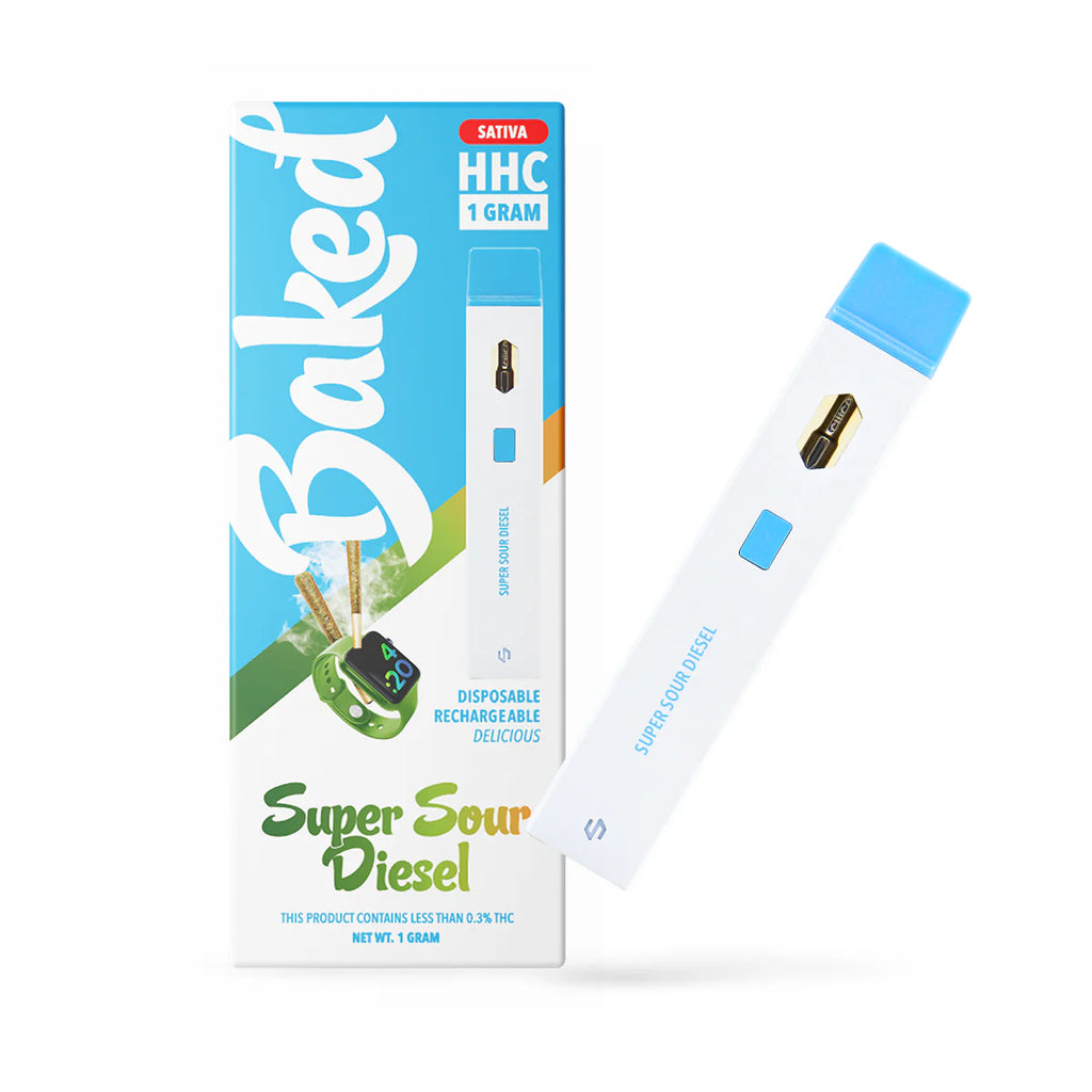 Baked 1 Gram HHC Disposable Vape SUPER SOUR DIESEL