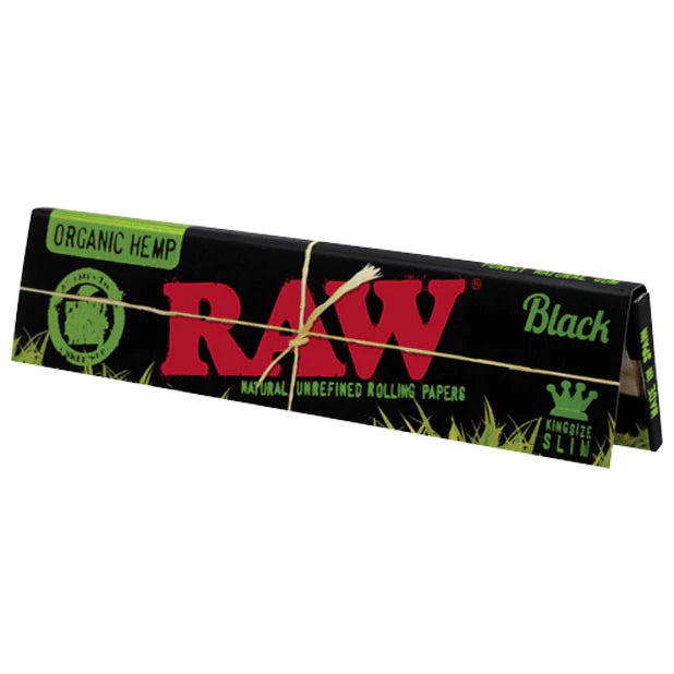 RAW Black Organic Hemp King Size Slim Papers